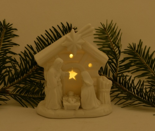 Betlémek - keramický "domeček" s LED světlem