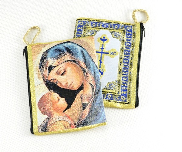 Brokátová kapsička na zip - kolekce motivů - Milosrdný Ježíš