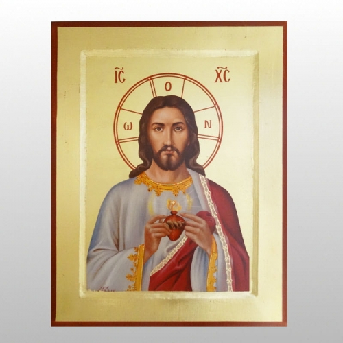 Exkluzivní byzantská ikona - Srdce Ježíšovo (větší)