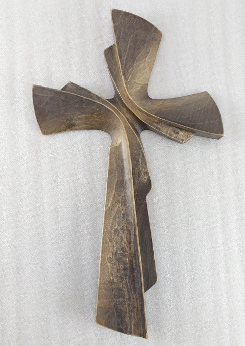 Kříž obloukový jemný - 26 cm - Světlá medová