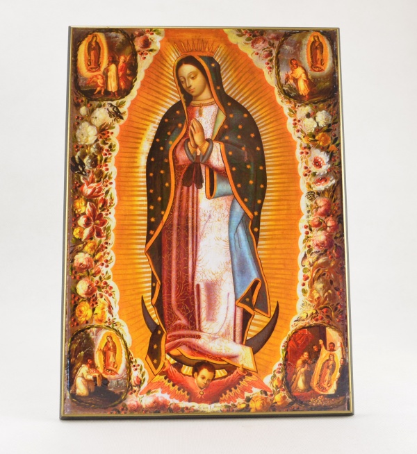 Panna Maria z Guadalupe - obraz na dřevě - D cca. 20 x 30 cm
