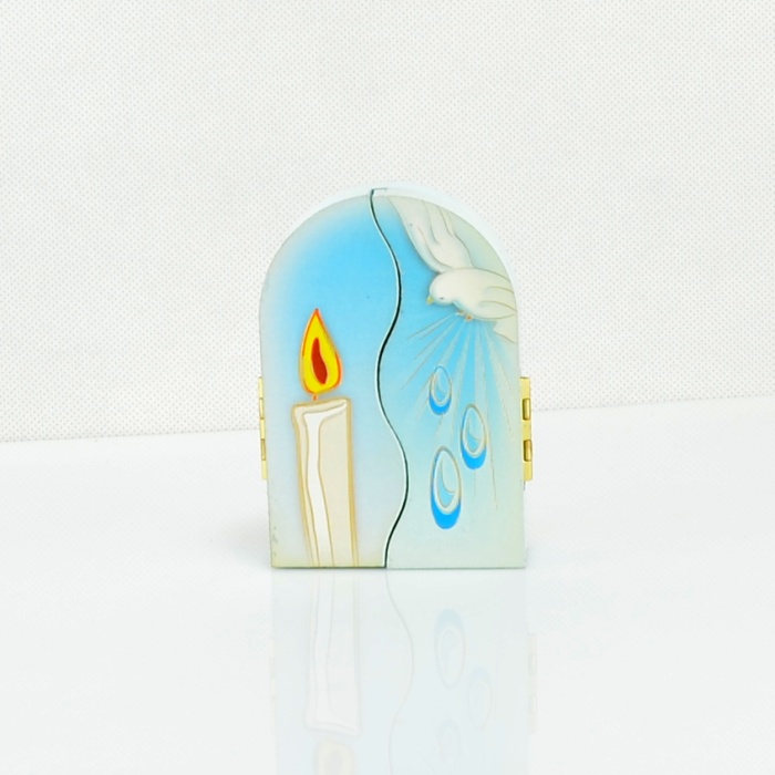 Okénko s křestním motivem - upomínka na křest - Jemně růžová