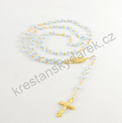 Křestní sada bílozlatá s motivem rybiček pod křížem