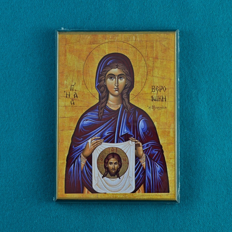 Svatá Veronika - obraz na dřevě - C cca. 16 x 20 cm