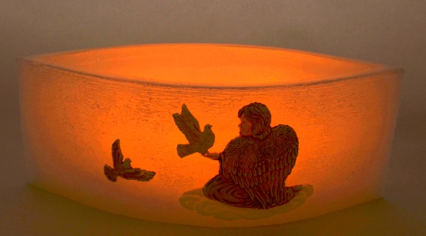 Lodičkový svícen "Lampion s andělem"