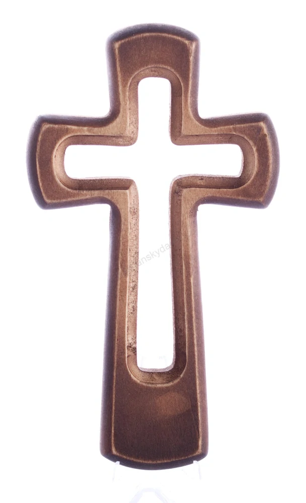 Kříž konturový tmavě hnědý