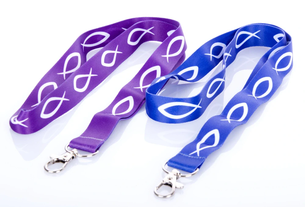 Šňůrka na krk s karabinou – symbol ryby (Ichthys)