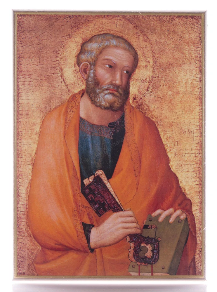 Svatý Petr - obraz na dřevě - C cca. 16 x 20 cm