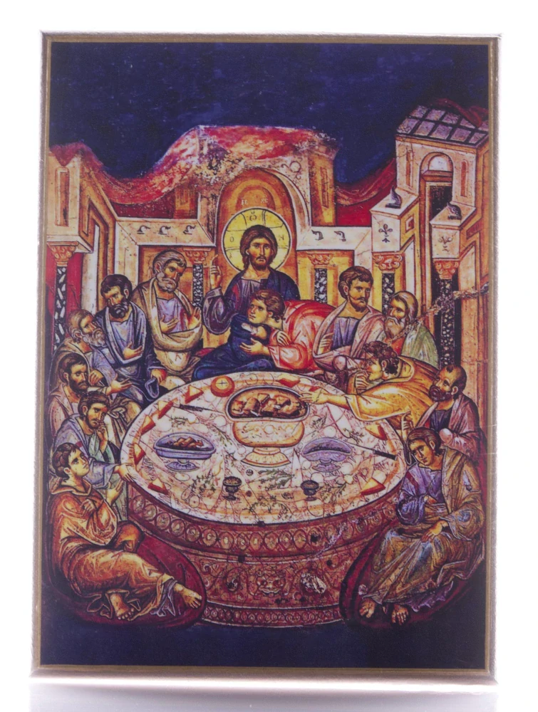 Poslední večeře - obraz na dřevě, vel. C (16 x 20 cm)