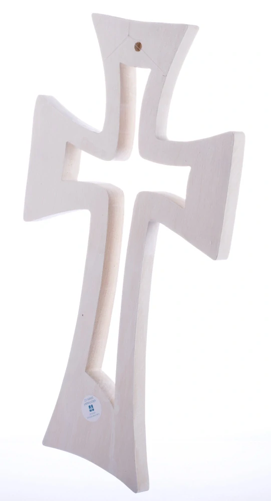 Kříž obrysový moderní bílý 50 cm