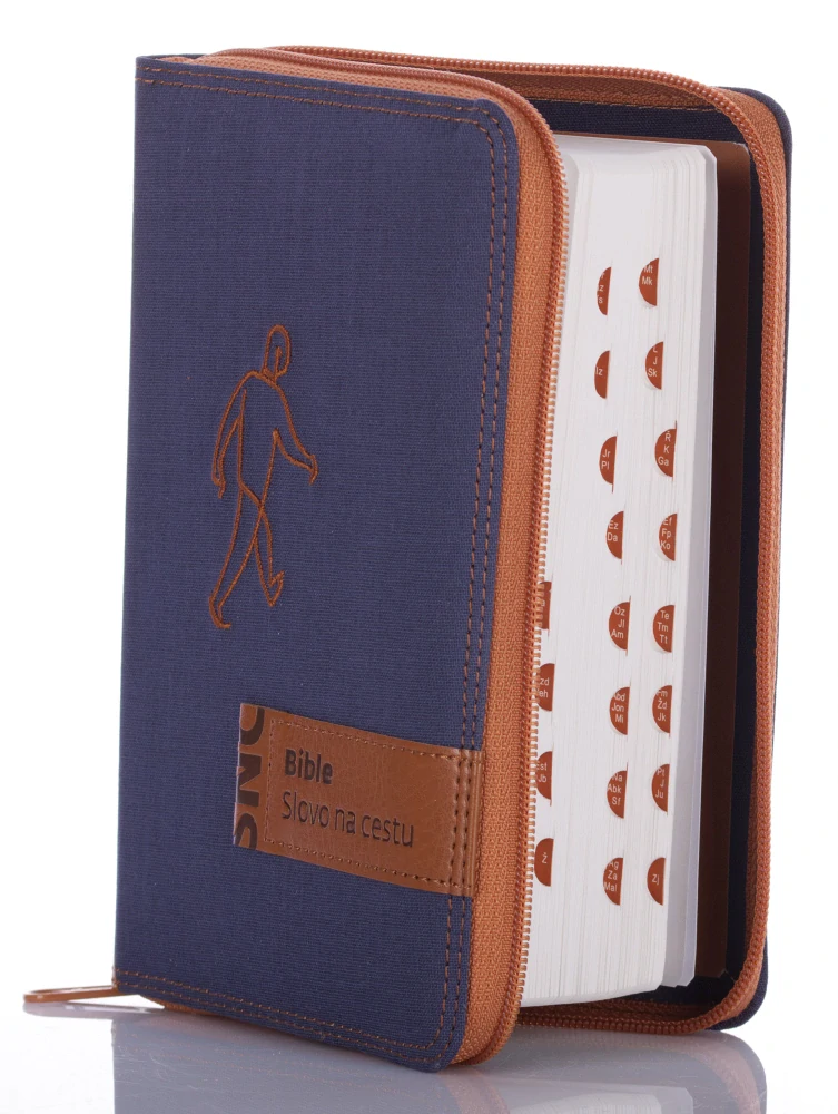 Bible na zip - Slovo na cestu, malý formát, barva modrá jeans