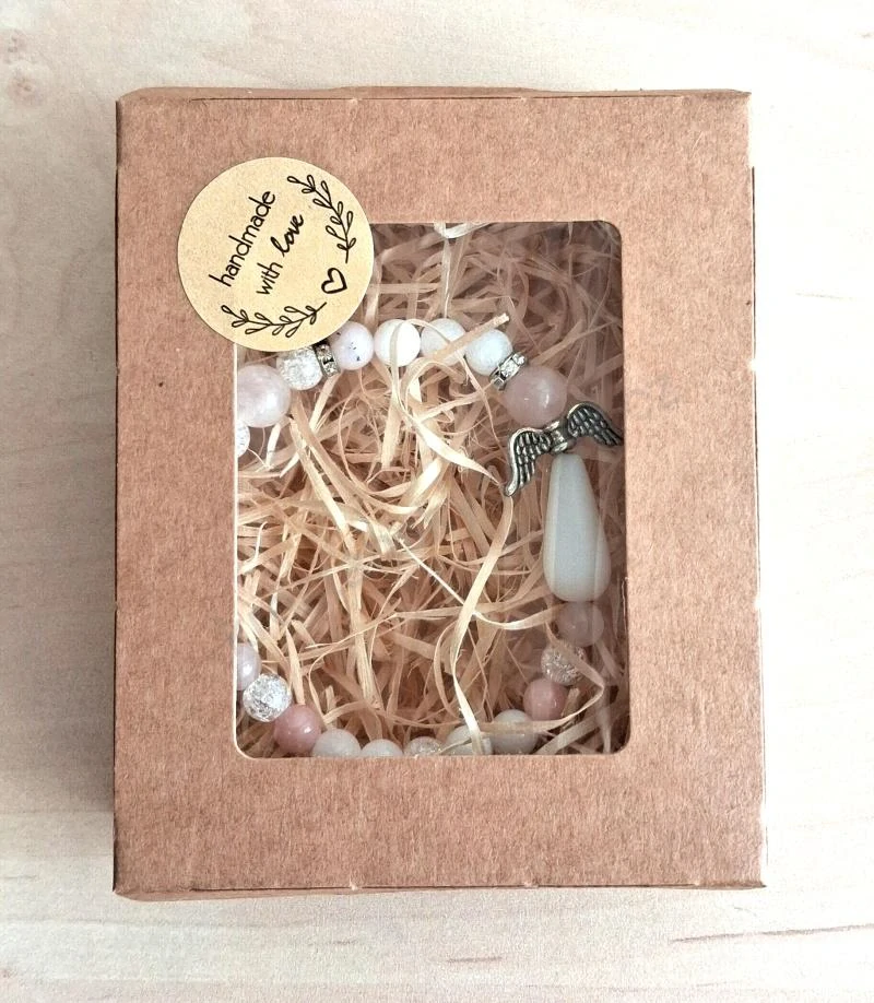 Dětský náramek s andílkem růžový