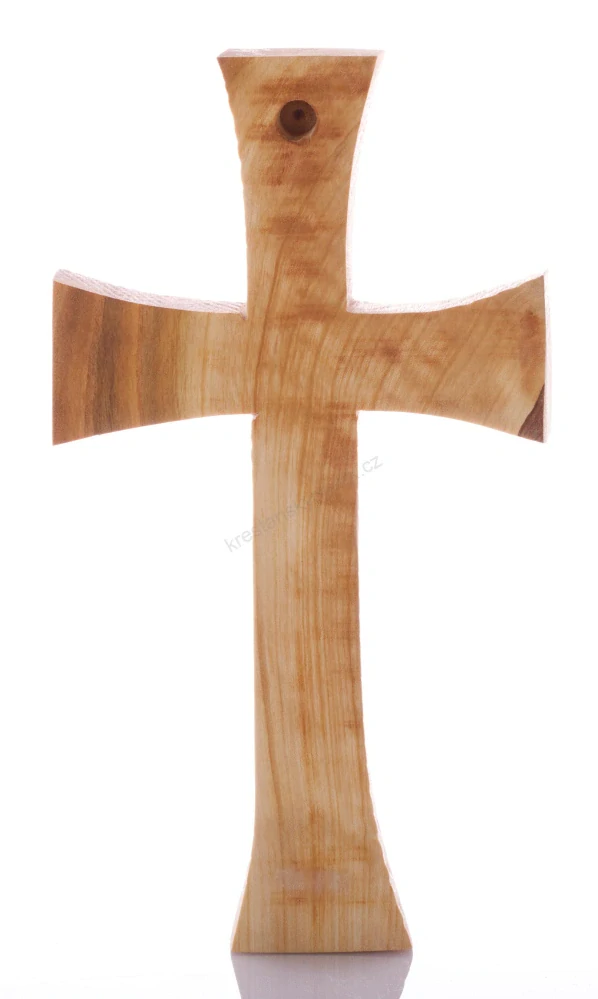 Kříž s keramickým modrým srdcem 19 cm