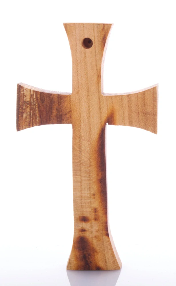 Kříž s keramickým červeným srdcem 19 cm