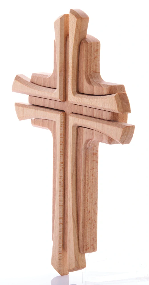 Kříž skládaný ze dvou druhů dřeva, 22 cm