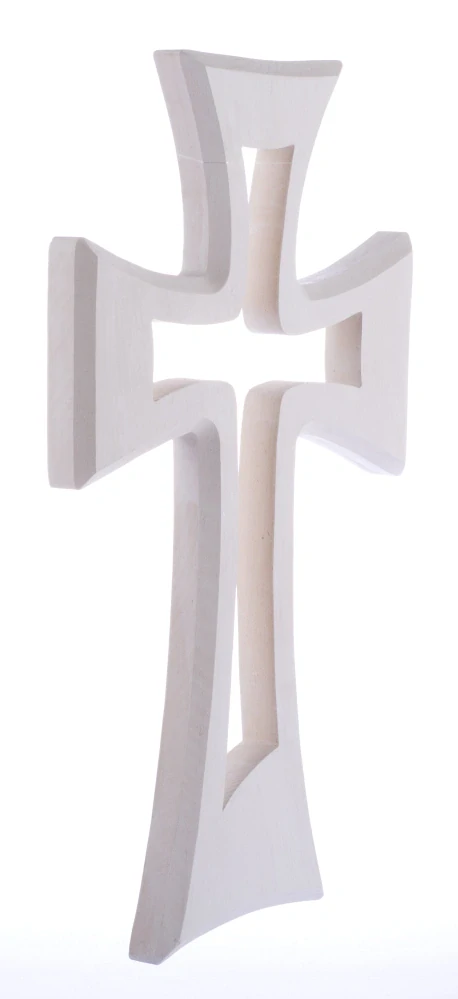 Kříž obrysový moderní bílý 50 cm