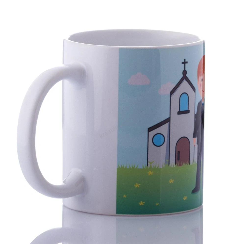 Hrnek k prvnímu svatému přijímání s chlapcem