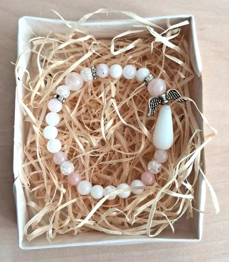 Dětský náramek s andílkem růžový