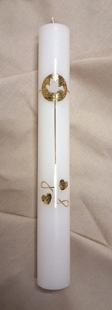 Křestní sada bílozlatá s motivem rybiček pod křížem