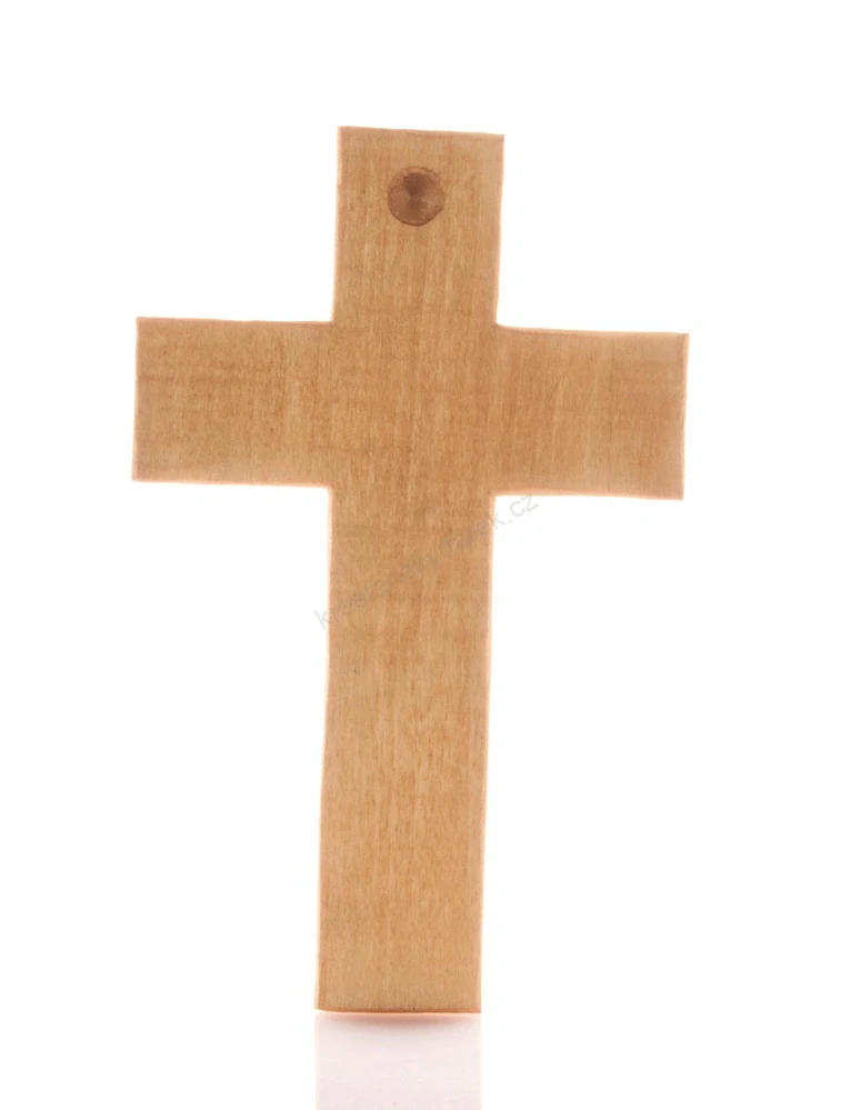 Dřevěný kříž s výrazným frézováním - 16 cm
