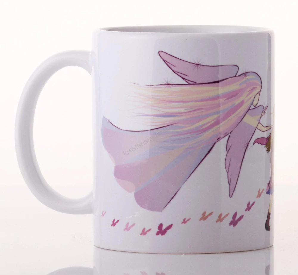 Snídaňový hrnek pro holčičku v lila barvě