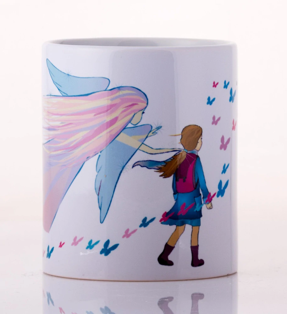 Dětský hrnek s ranní modlitbou pro holčičku v tyrkysové barvě