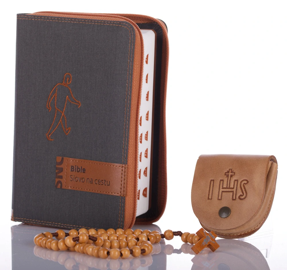 Bible na zip - Slovo na cestu, malý formát, barva šedá jeans