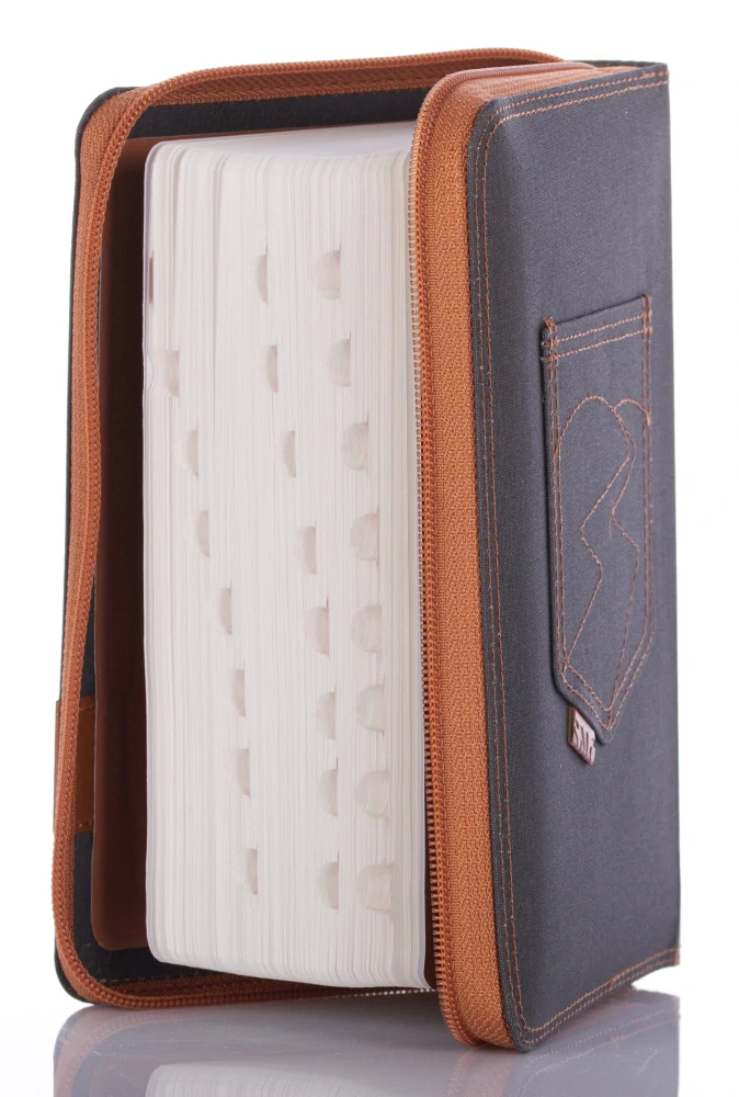 Bible na zip - Slovo na cestu, malý formát, barva šedá jeans