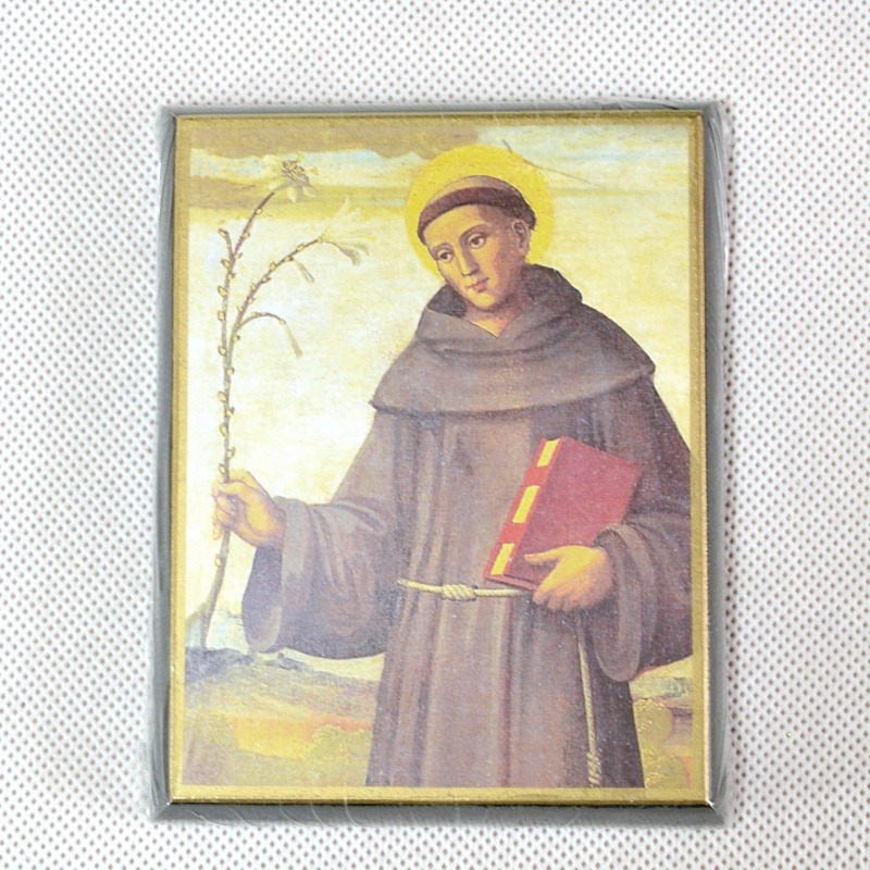 Svatý Antonín z Padovy - obraz na dřevě - C cca. 16 x 20 cm
