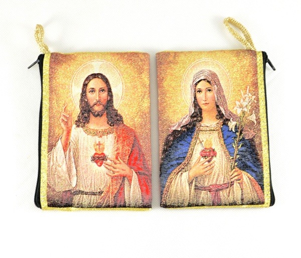 Brokátová kapsička na zip - kolekce motivů - Milosrdný Ježíš