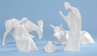 Velký figurální bílý Betlém