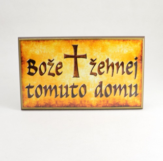 Domácí požehnání - rustikální - Magnetka velká 10 x 5,5 cm