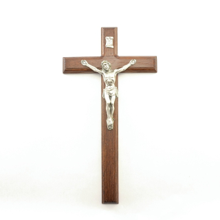 Kříž na stěnu klasický frézovaný - tmavý  (23 cm) - Zlatá