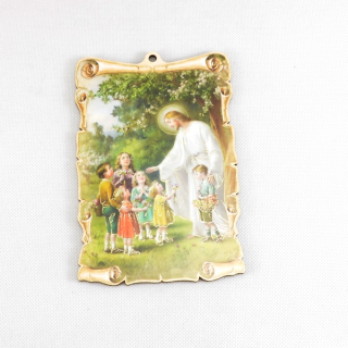 Obrázek do pokojíčku: Ježíš s dětmi - větší (22,5 cm)