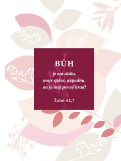 Dárek do obálky - sada přání a magnetu, motiv "Bůh je má skála"