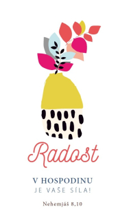 Dárek do obálky - sada přání a magnetu, motiv "Radost z Hospodina je má síla"