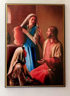 Svatá Marta - obraz na dřevě - C cca. 16 x 20 cm