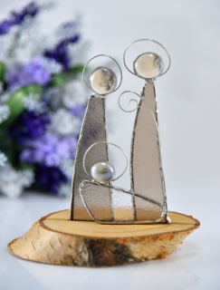 Svatá rodina - figurální skleněná silueta samostojná, 15 cm