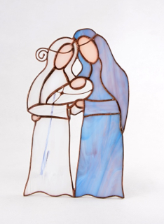 Svatá rodina - umělecká "tiffany vitráž" (samostojná)