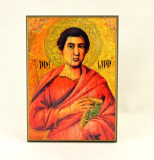 Svatý Filip apoštol - obraz na dřevě - C cca. 16 x 20 cm