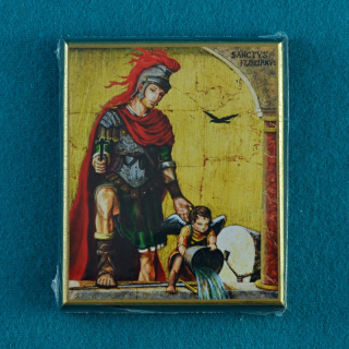 Svatý Florián - patron hasičů - obraz na dřevě - C cca. 16 x 20 cm