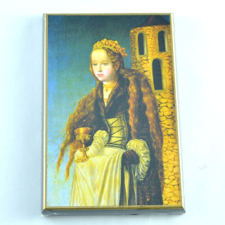 Svatá Barbora - obraz na dřevě - C cca. 16 x 20 cm