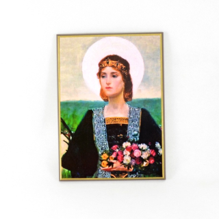 Svatá Dorota - obraz na dřevě - C cca. 16 x 20 cm