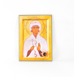 Svatá Ludmila - obraz na dřevě - C cca. 16 x 20 cm