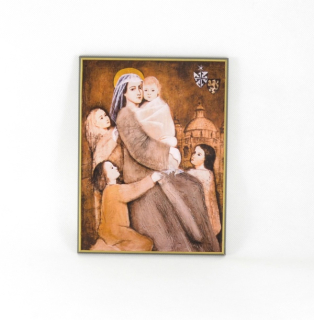 Svatá Zdislava - obraz na dřevě - C cca. 16 x 20 cm