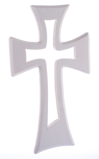 Kříž obrysový moderní bílý 50 cm