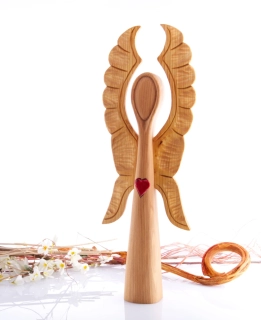 Anděl s křídly - samostojná dřevořezba, 60 cm