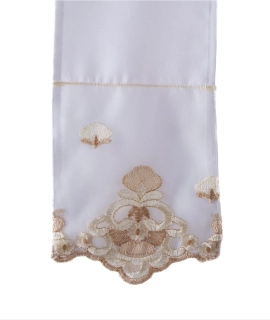 Křestní stuha s béžovou krajkou