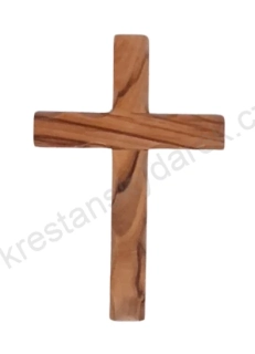 Křížek z olivového dřeva se zdobenými hranami