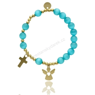 Luxusní náramek - desátek s kamínky z přírodního selenitu